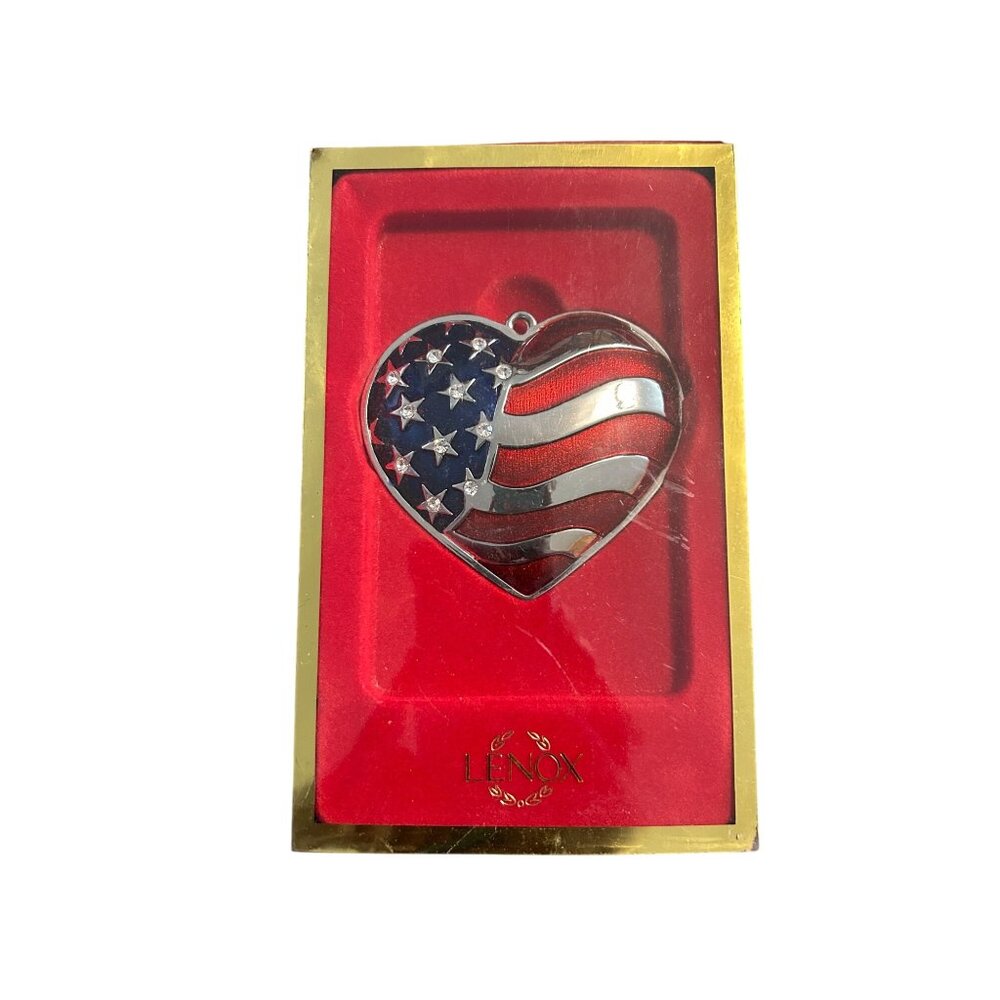 Lenox Heart Of America Ornament In Box Christmas holiday decoration USA